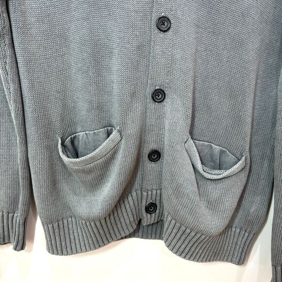 Goodthreads Mens Sweater Grandpa Cardigan S Gray Chunky Shawl Collar Academia - Picture 4 of 13